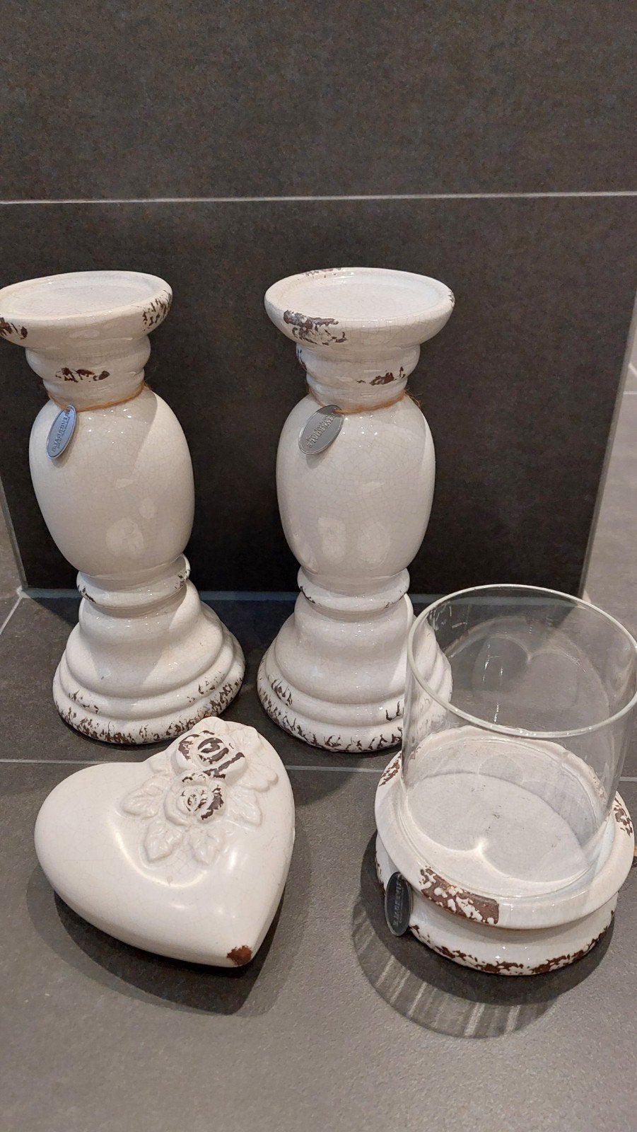 Rivierdale Kandelaar (2x), windlicht, hart, Authentic, Ophalen of Verzenden, Kandelaar
