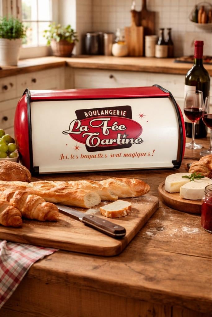 Exclusieve Franse vintage broodtrommel“La Fée Tartine”, Ophalen of Verzenden, Zo goed als nieuw