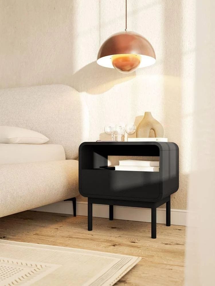 Lolo nachtkastje - Zwart (Nieuw), 90 cm, Eenpersoons, Zwart, Nieuw