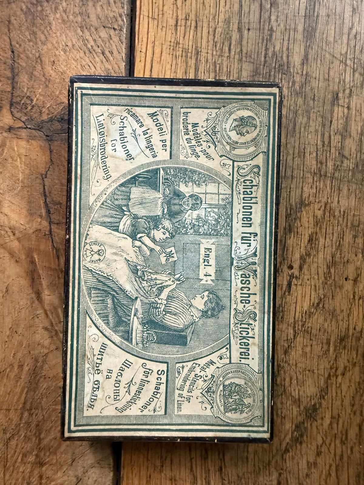 Vintage doosje koperen letter sjablonen, Ophalen