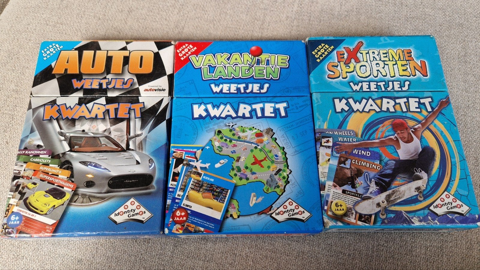 3x kwartetspellen, Verzamelen, Ophalen, Speelkaart(en)