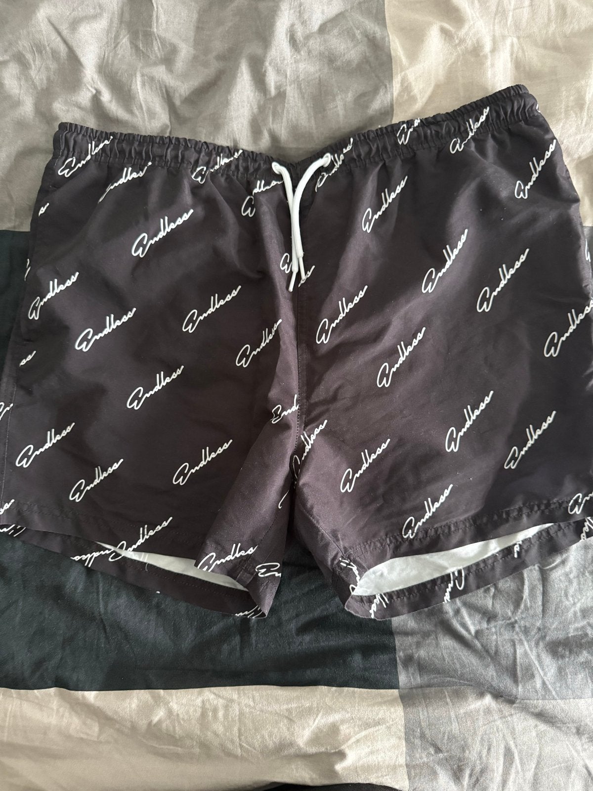 Zwemshort Met 'Endless' Patroon, Ophalen of Verzenden, Maat 56/58 (XL), Zwart, Zwemshort
