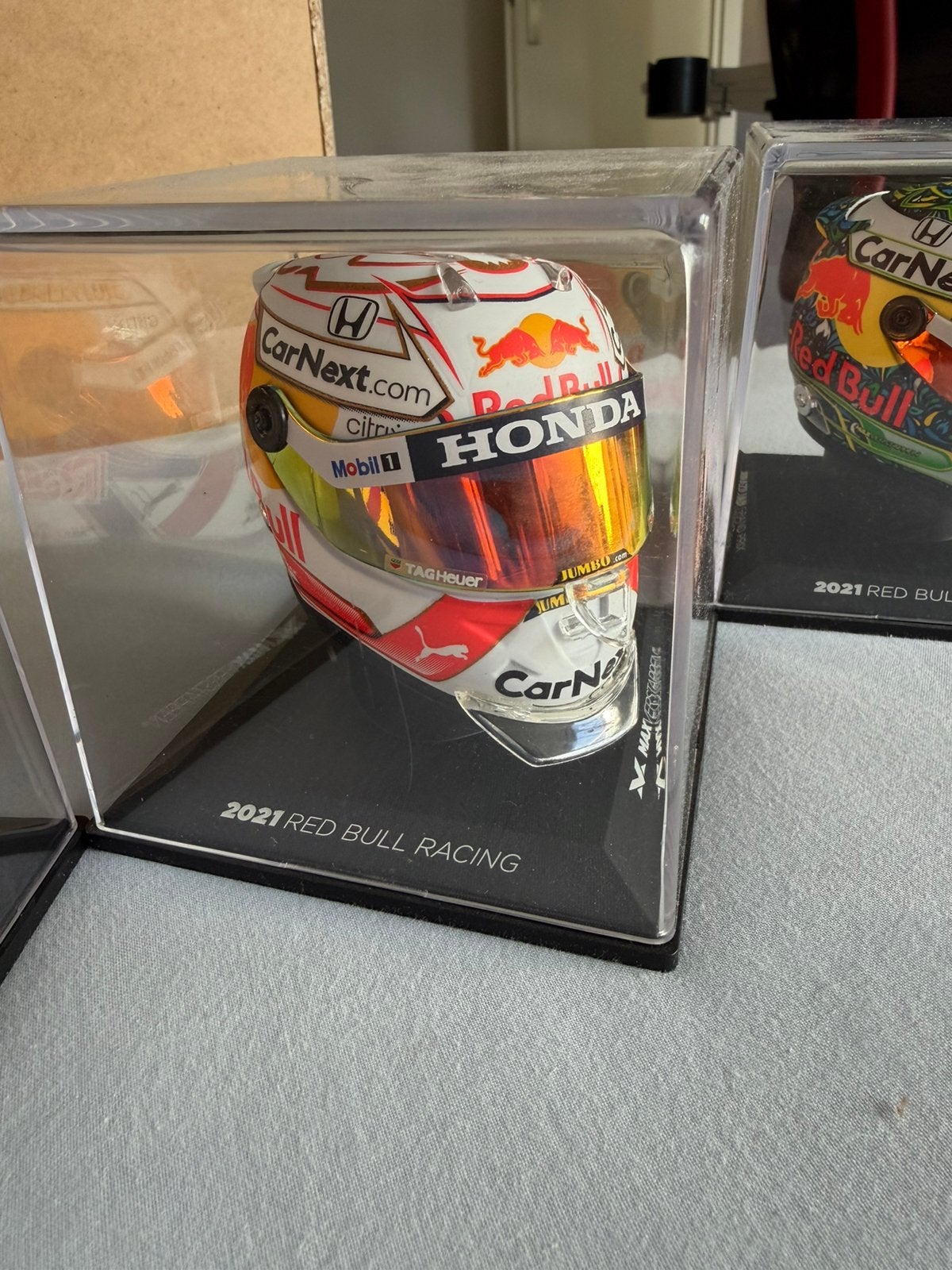 Max Verstappen 1:4 helm 2021 Seizoen, Verzamelen, Ophalen of Verzenden, Zo goed als nieuw, Formule 1