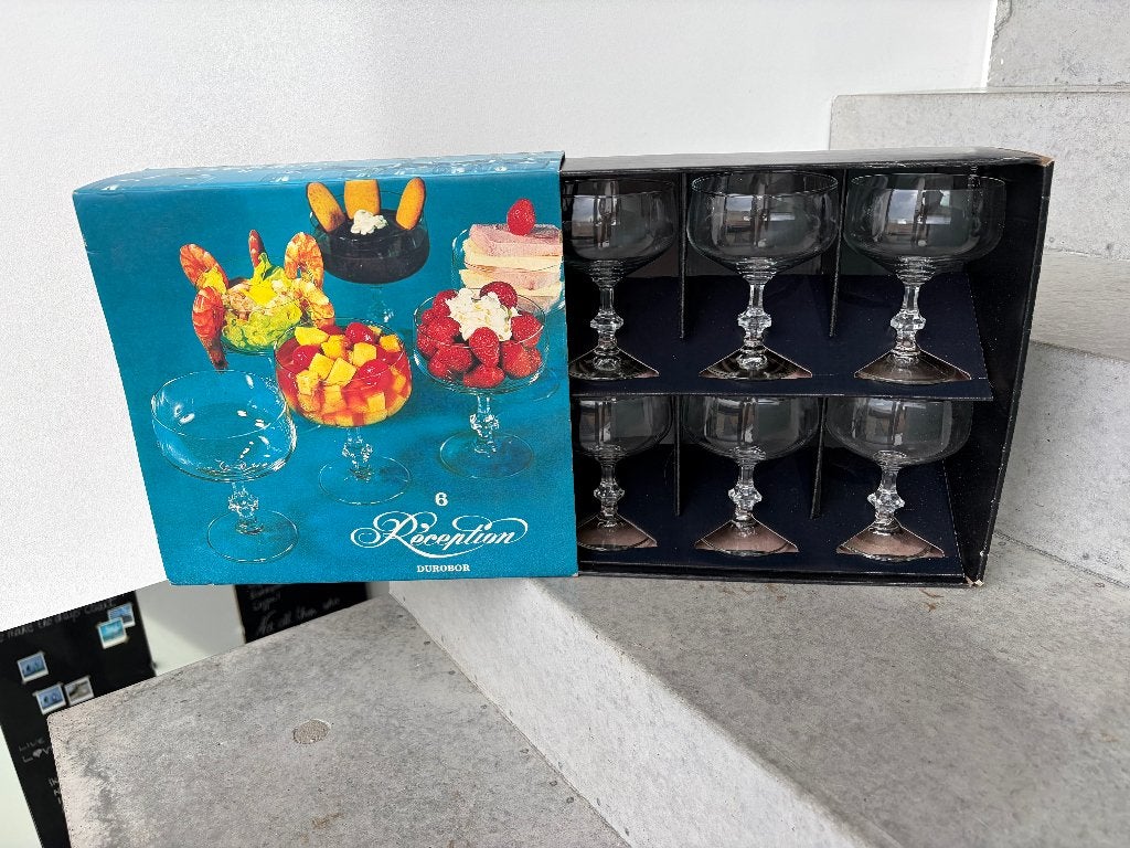 Vintage Durobor Dessertcoupes/Champagnecoupes – 6 stuks, Ophalen