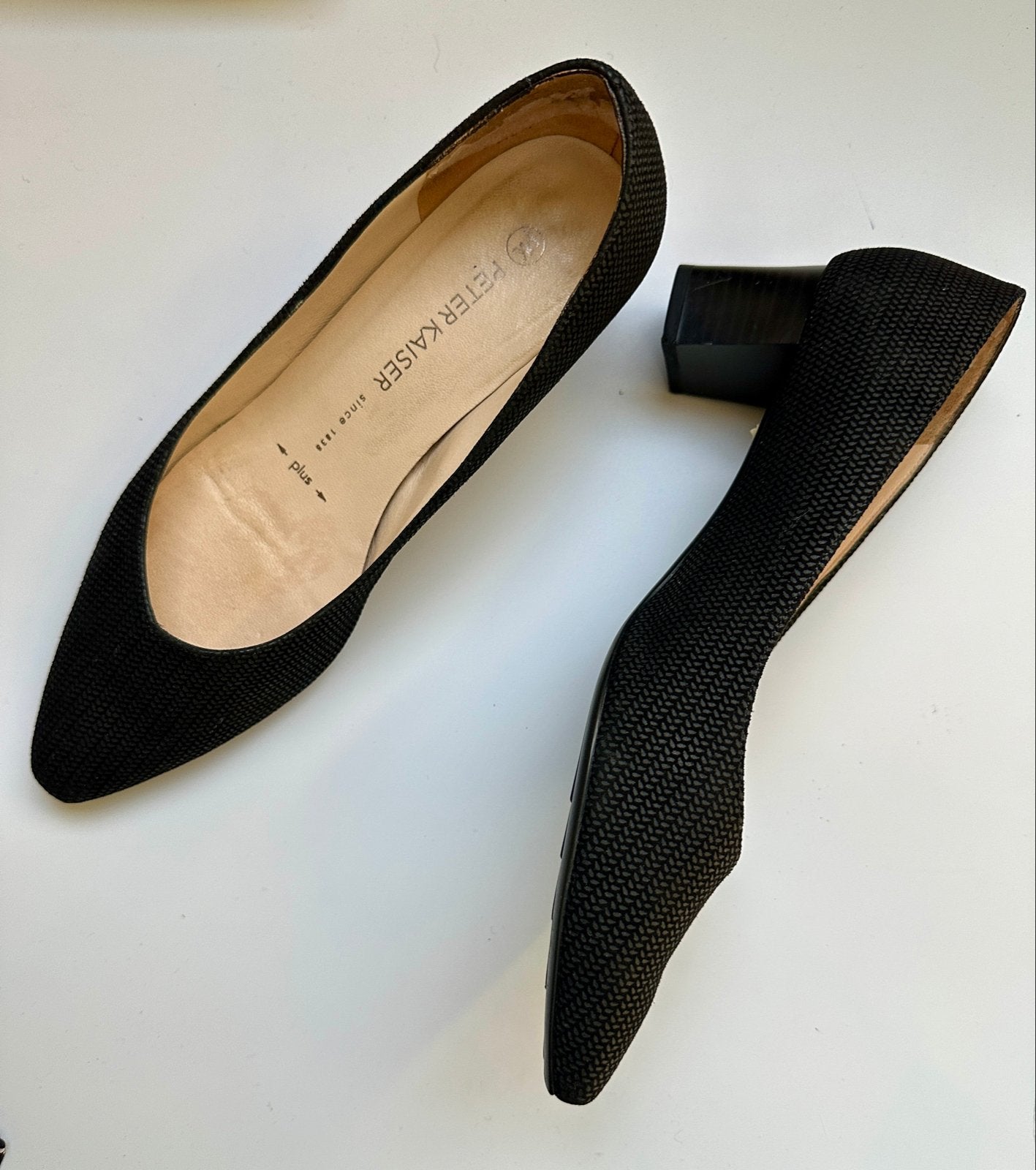 Peter Kaiser Zwarte Nubuck Pumps - Maat 39, Plus Breedte, Ophalen of Verzenden, Gedragen, Zwart, Pumps