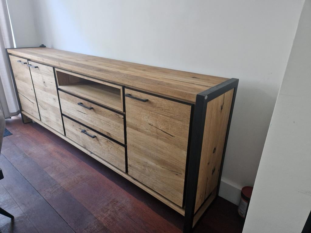 Dressoir Metalo van Henders en Hazel, Huis en Inrichting, Kasten | Dressoirs, Gebruikt, 200 cm of meer, 25 tot 50 cm, Met lade(s)