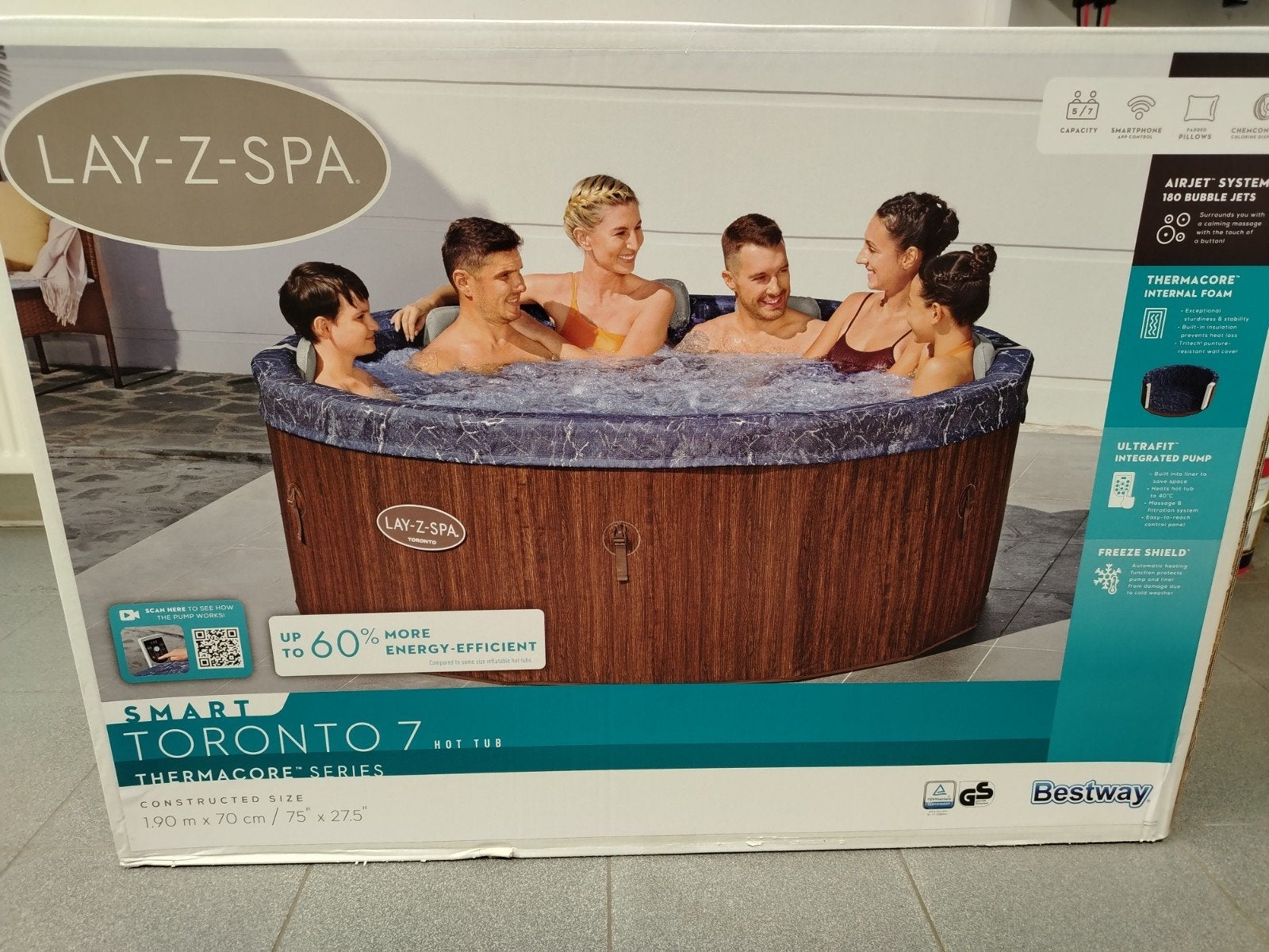 Nieuwe Lay-Z-Spa Smart Toronto 7 Hot Tub, Ophalen, Nieuw, Filter, Opblaasbaar