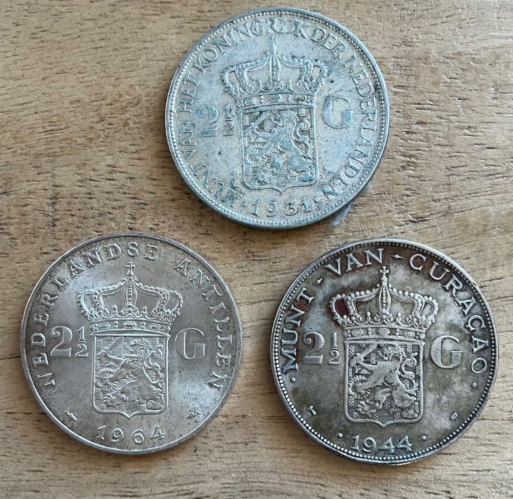 3 koninkrijks rijksdaalders, Ophalen, Setje, Zilver, Koningin Wilhelmina