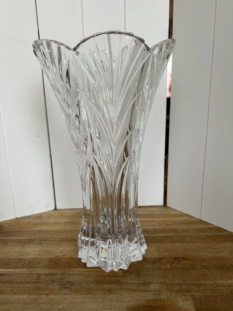 Vintage kristallen vaas Noritake Bleikristall 25 cm, Antiek en Kunst, Ophalen of Verzenden