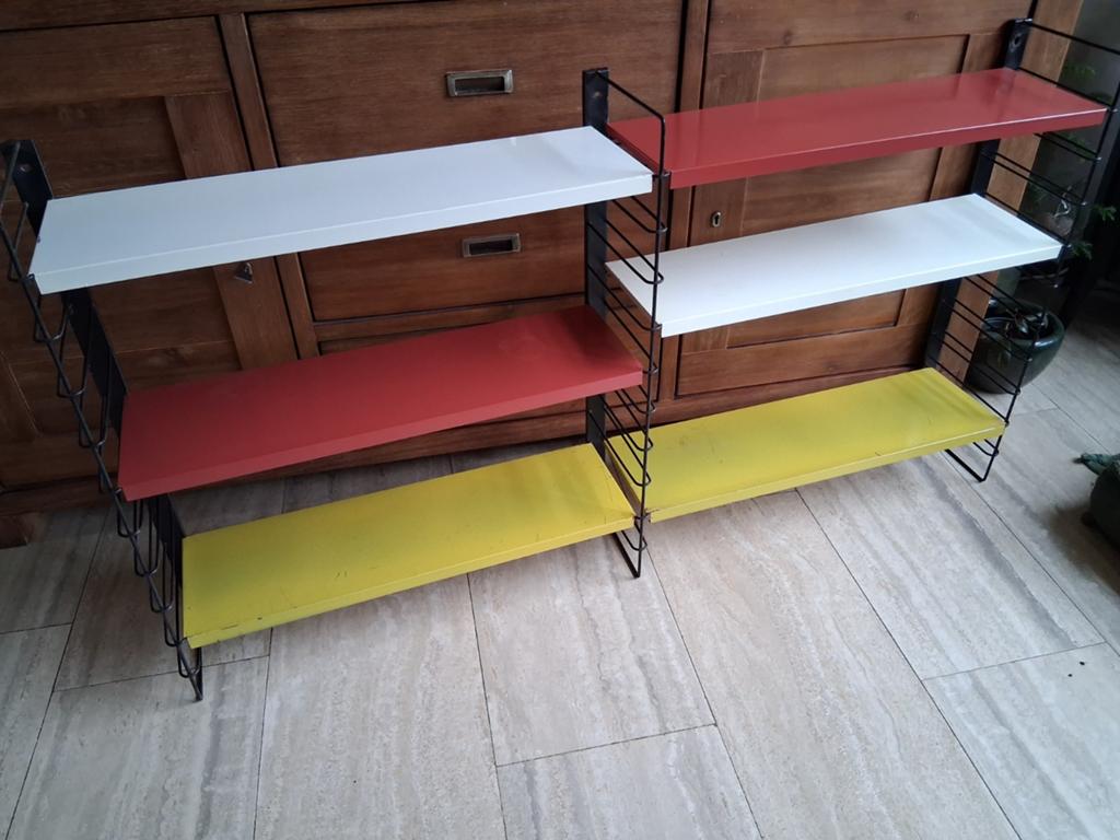 Vintage metalen boekenplanken boekenrek Tomado stijl, Ophalen