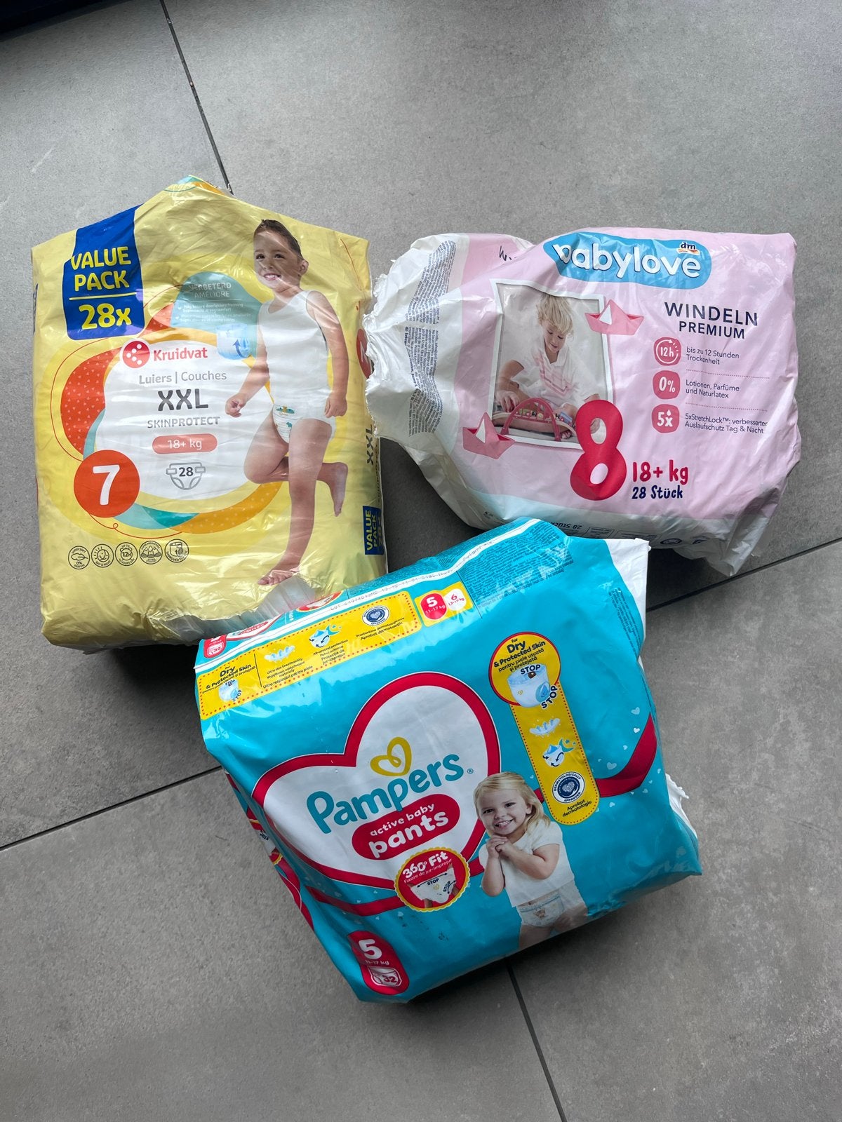 Luiers / pampers, Ophalen, Zo goed als nieuw