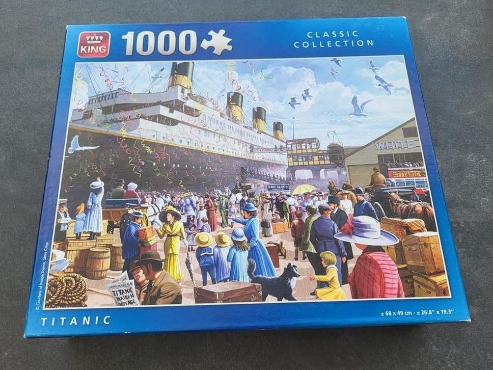 King Titanic Legpuzzel 1000 stukjes - Compleet, Ophalen of Verzenden, 500 t/m 1500 stukjes, Zo goed als nieuw, Legpuzzel