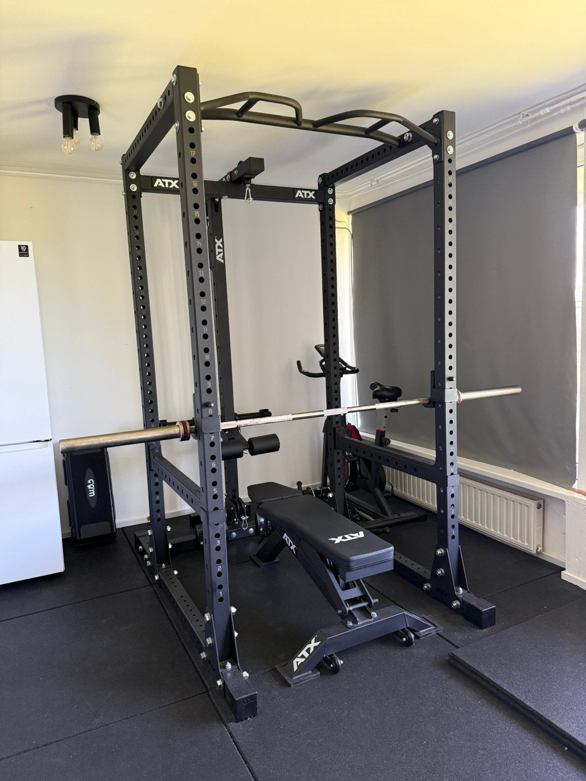 ATX Power Rack met Fitnessbank en Halterschijven, Ophalen, Zo goed als nieuw