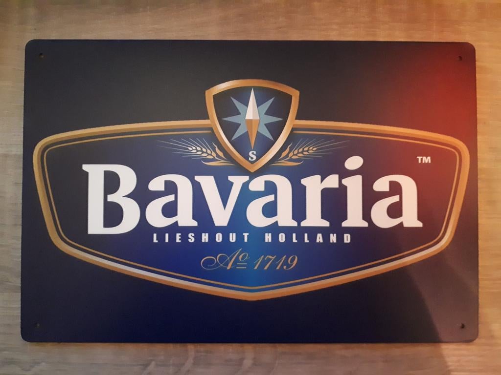 Bavaria 20x30 cm Metalen Reclamebord, Verzamelen, Biermerken, Ophalen of Verzenden, Nieuw, Reclamebord, Plaat of Schild