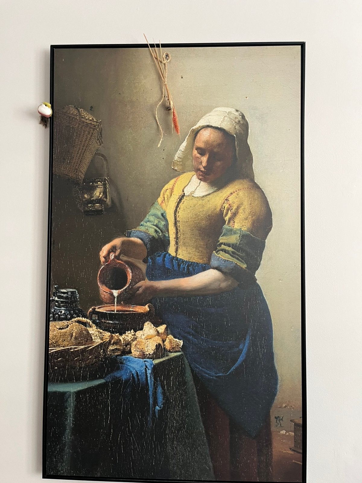 De Melkmeid van Vermeer - Ingelijste reproductie, Antiek en Kunst, Kunst | Schilderijen | Klassiek, Ophalen