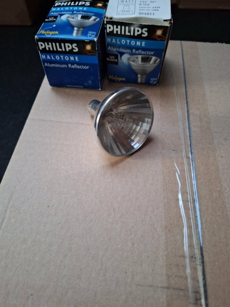 2stuks Philips Aluline 56mm Ba15d 50W 12V 25 helder, Halogeen, Nieuw, Ophalen of Verzenden, Philips
