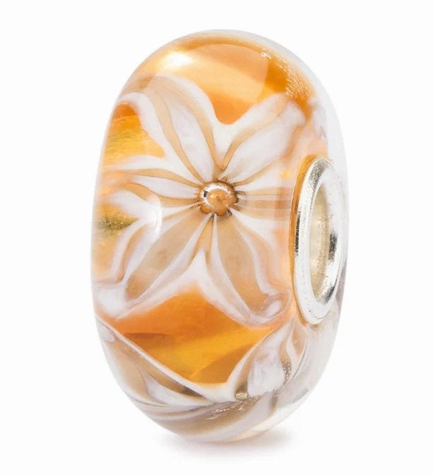 Trollbeads glaskraal ‘Zwierlijke bloemen’, Glas of Kristal, Nieuw, Ophalen of Verzenden, Trollbeads