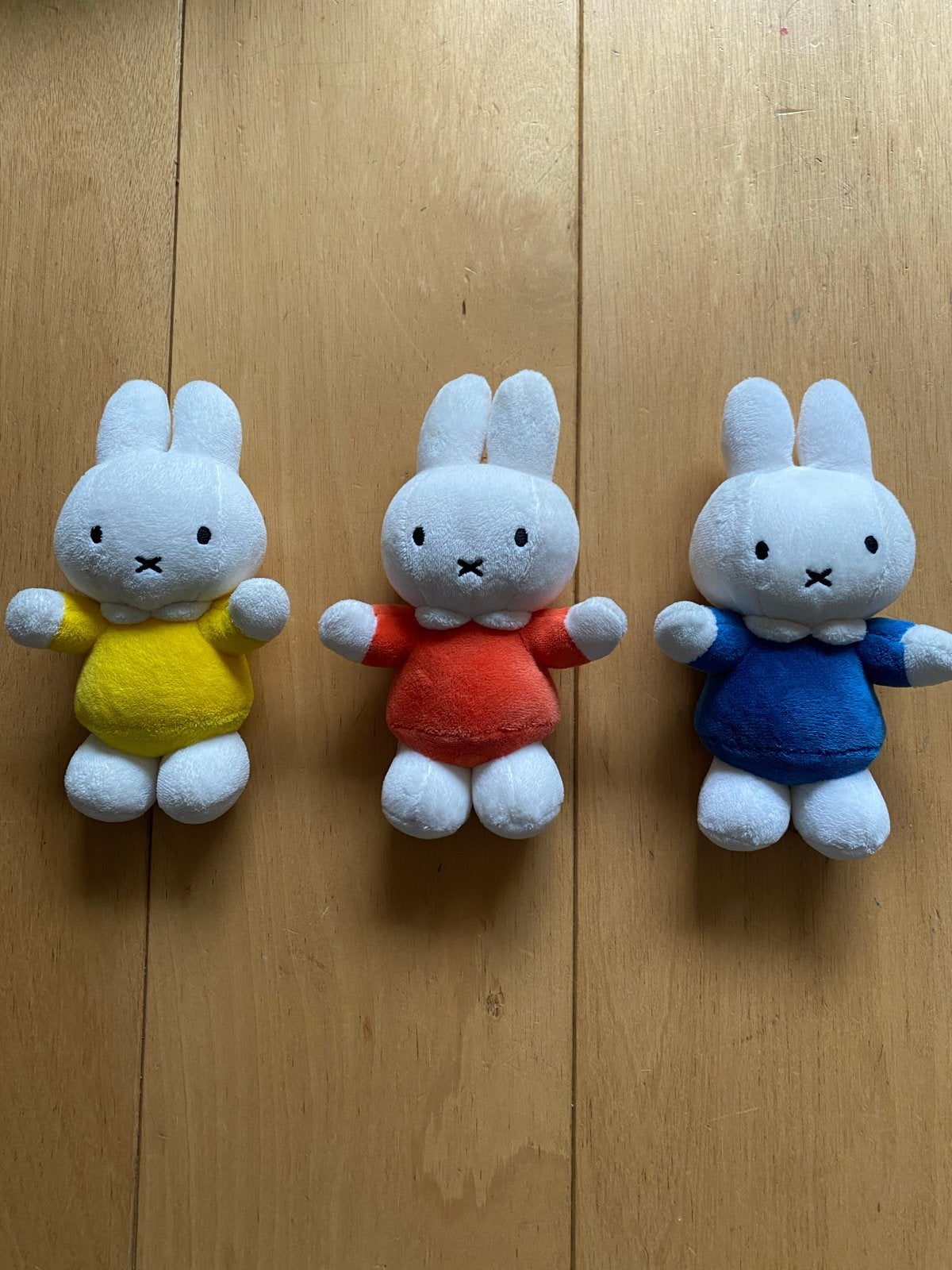 Set van 3 Nijntje knuffels - Geel, Rood, Blauw, Overige merken, Konijn, Nijntje, Ophalen of Verzenden