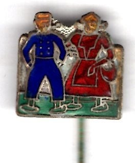 Boer & Boerin email op zilverkl/blik speldje ( G_135), Verzenden, Zo goed als nieuw, Figuurtje, Speldje of Pin