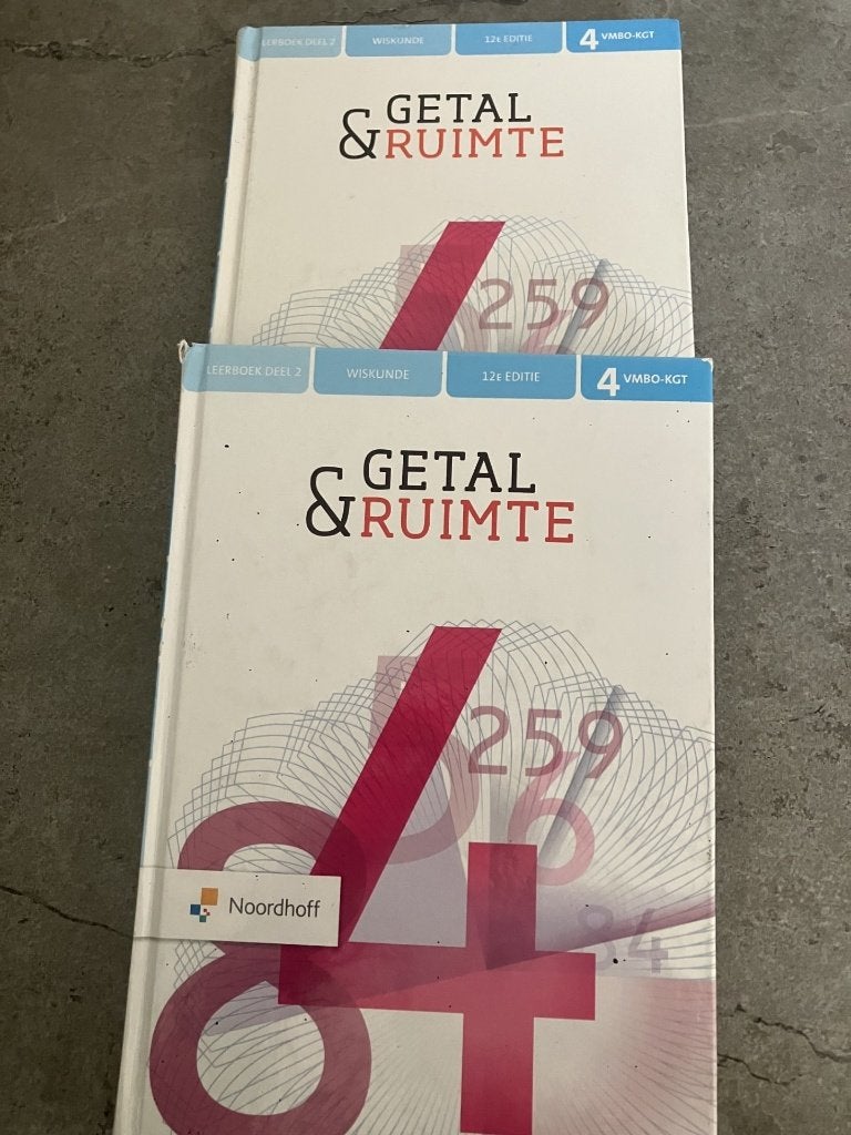 wiskunde Getal & Ruimte  4 VMBO-KGT, 12e deel 2(2 stuks), Boeken, Ophalen of Verzenden, Gelezen, VMBO