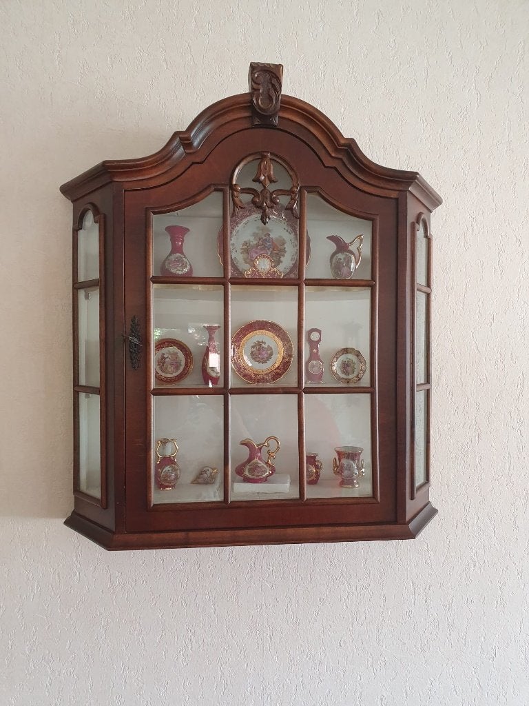 Kastje met frans porselein, Huis en Inrichting, Ophalen, Natuurlijk materiaal, Bruin, Klassiek