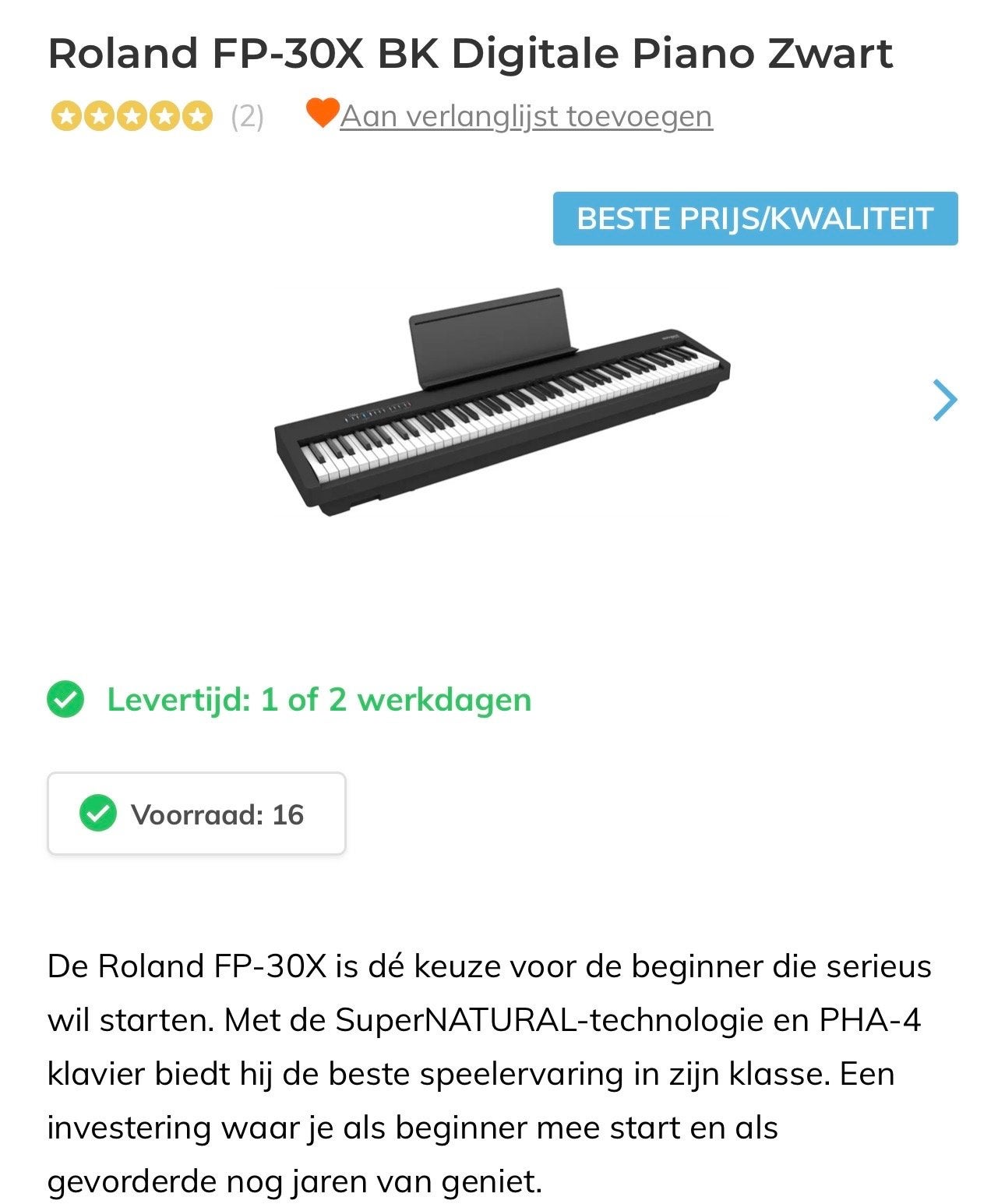 Roland FP-30x Digitale Piano met standaard en pedaal, Muziek en Instrumenten, Ophalen, Zwart, Digitaal, Zo goed als nieuw