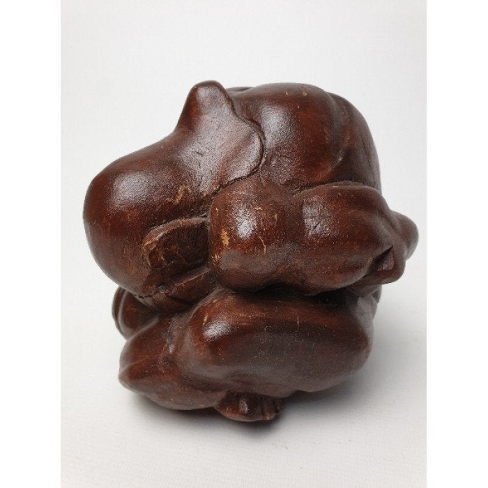 # Bruine huilende boeddha yogi handgesneden hout, Ophalen of Verzenden, Gebruikt, Hout