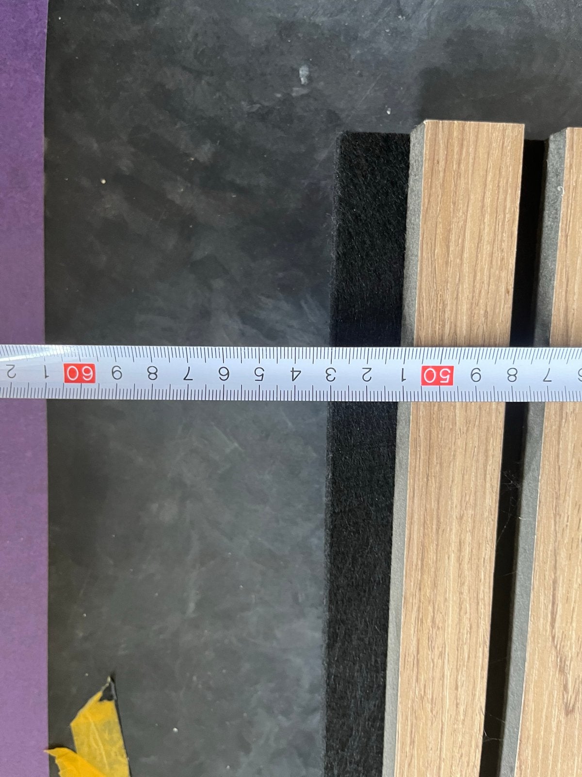 Akoestische wandpanelen, houten latten op vilt, 2 stuks, Huis en Inrichting, Geluiddempend, Hout, Ophalen of Verzenden, Zo goed als nieuw
