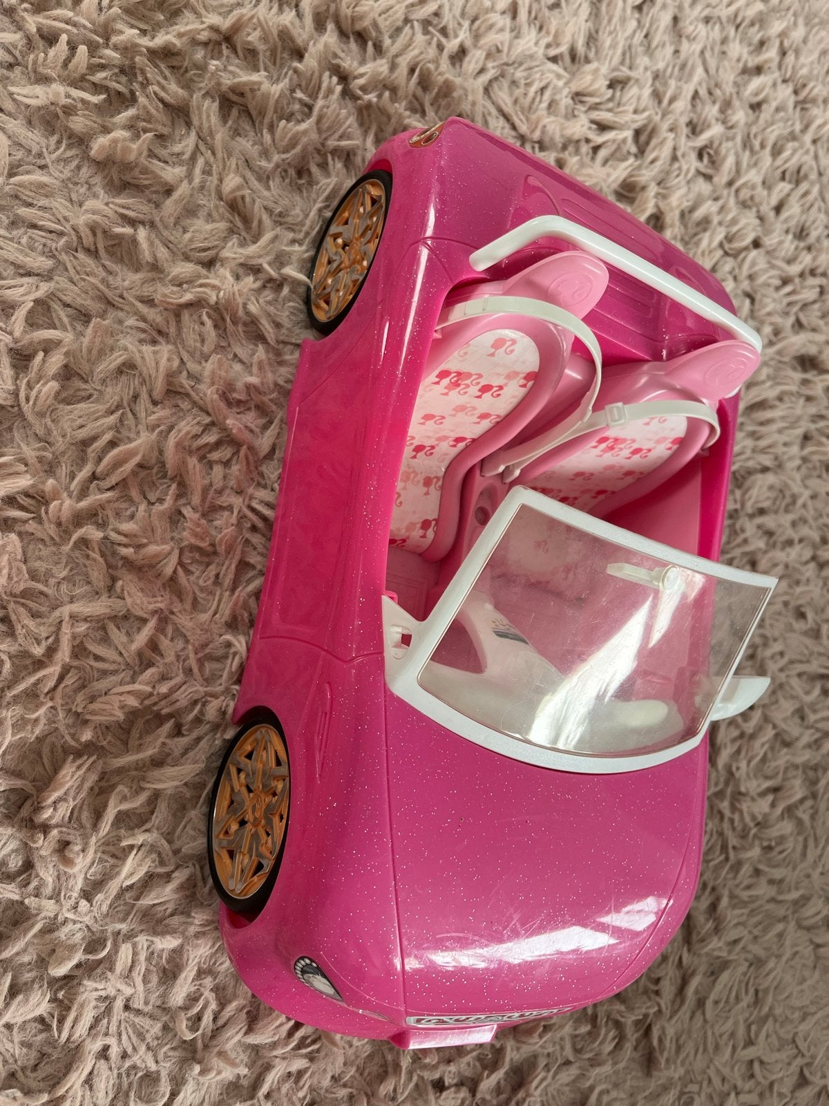 Roze Barbie auto cabriolet, Ophalen, Gebruikt