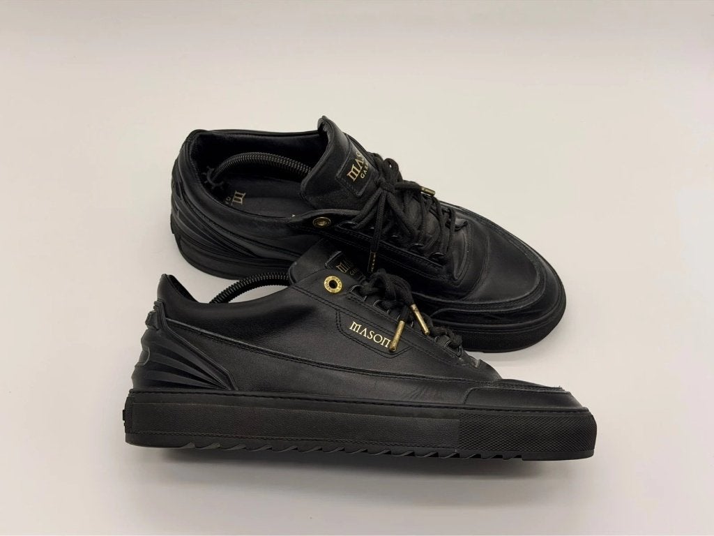 Mason Garments zwarte leren sneakers goud Made in Italy, Zwart, Ophalen of Verzenden, Mason Garments, Sneakers of Gympen