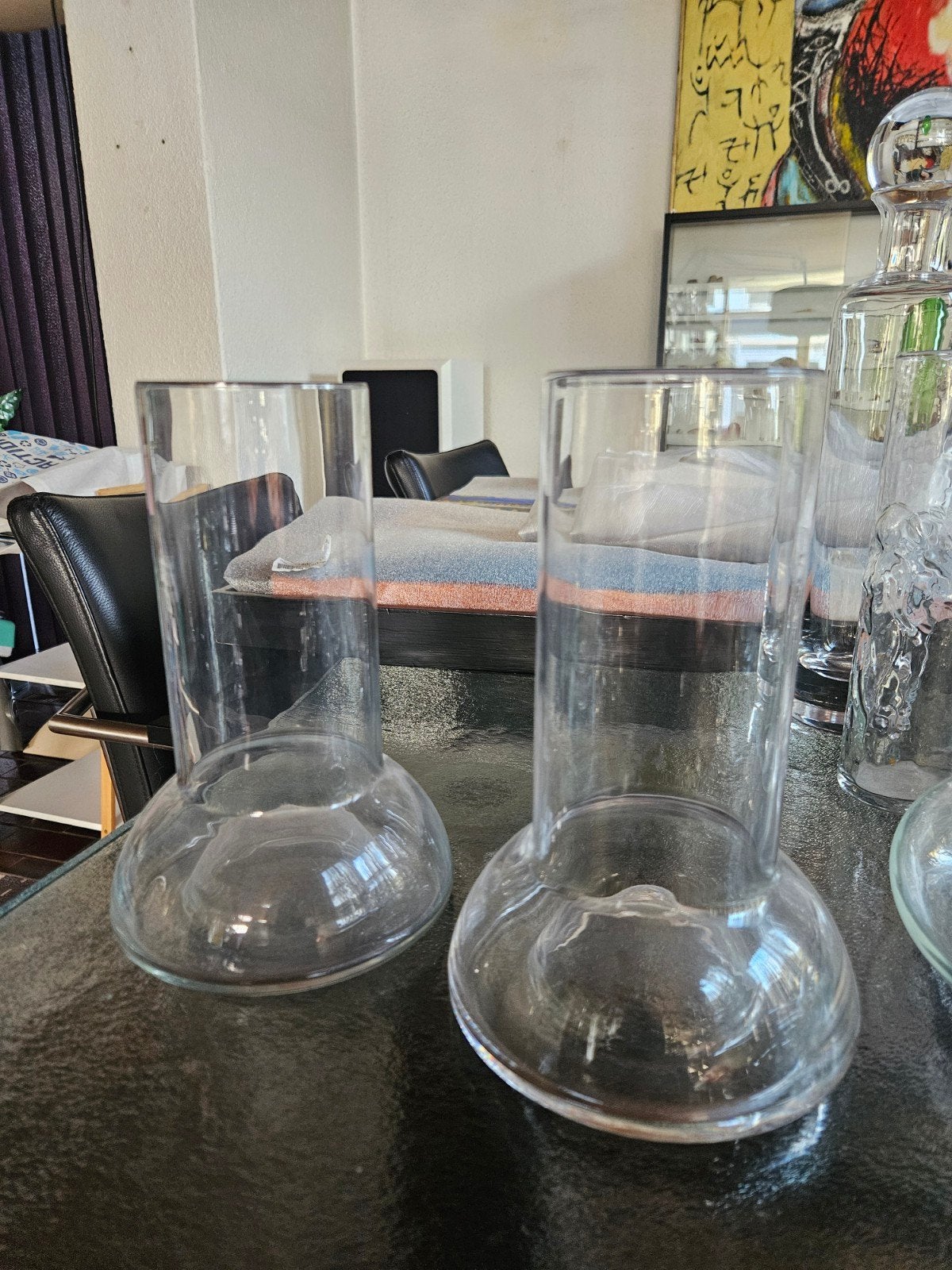 Set van 2 glazen vazen - Royal Leerdam, Antiek en Kunst, Ophalen of Verzenden