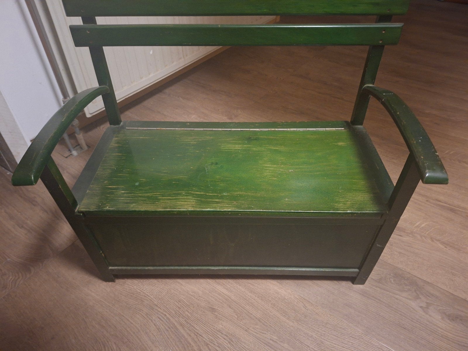Groene houten speelgoedkist / bankje, Kinderen en Baby's, Ophalen, Gebruikt, Jongen of Meisje