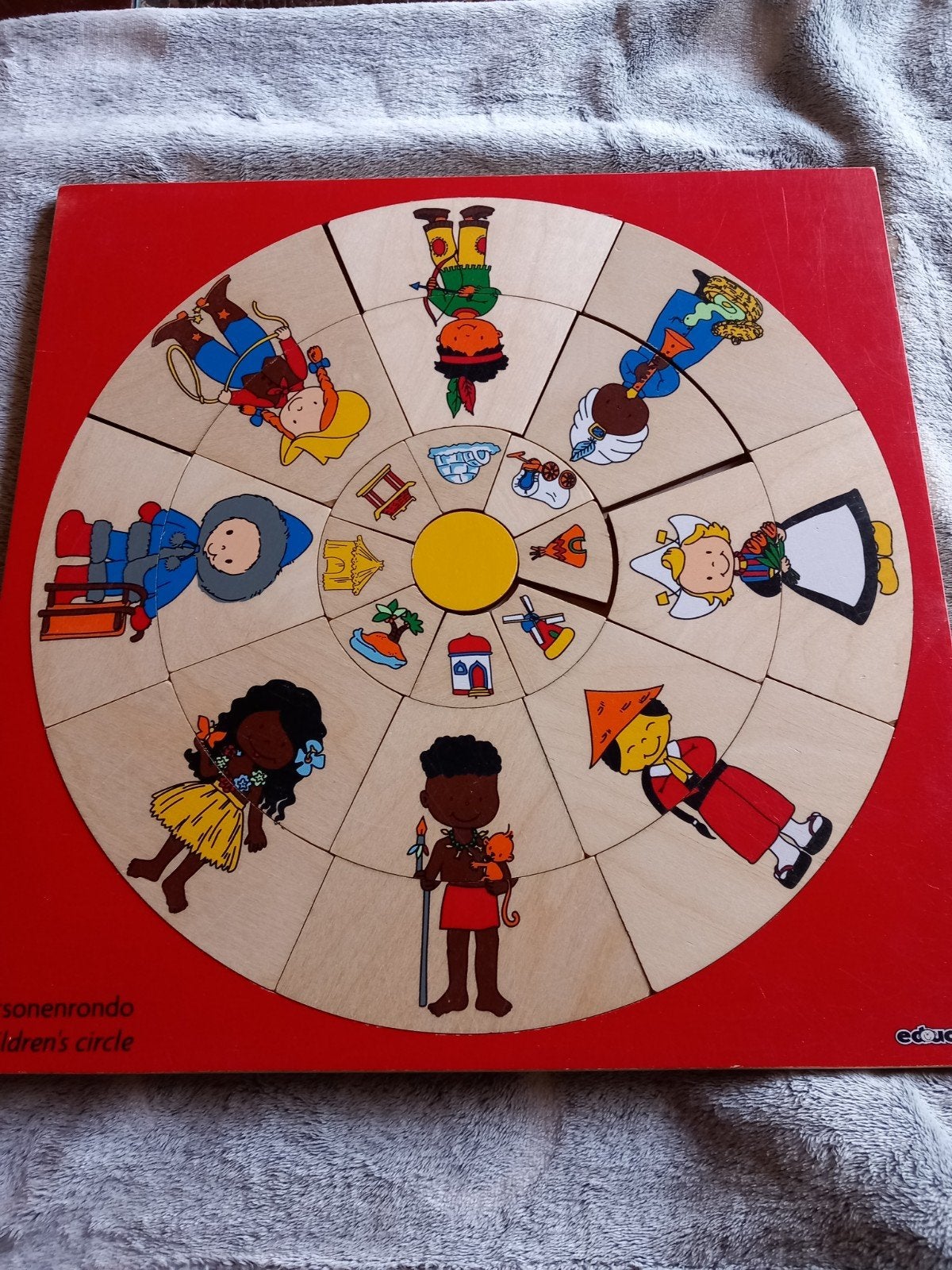Educo Personenrondo / Children's Circle Houten Puzzel, Ophalen of Verzenden, Gebruikt, Puzzelen