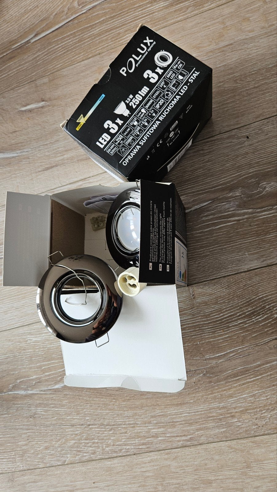 POLUX LED 2 x Inbouwspot 3x 3.5W GU10 250lm 3000K Staal, Ophalen of Verzenden, Nieuw
