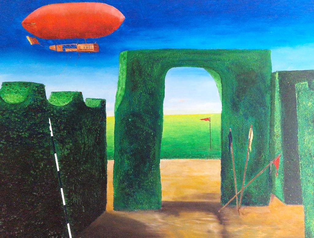Surrealistisch schilderij | J. Breedveld | 1985, Antiek en Kunst, Kunst | Schilderijen | Modern, Ophalen
