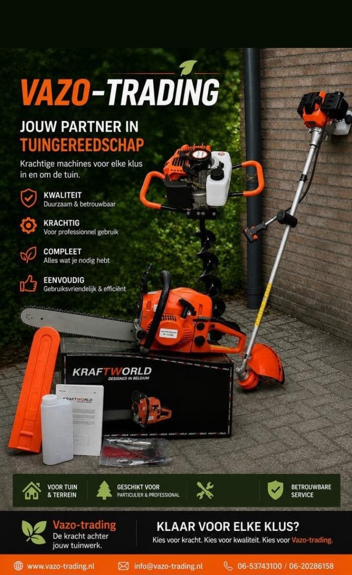 nieuw Tuingereedschap - benzine kettingzagen - bosmaaiers