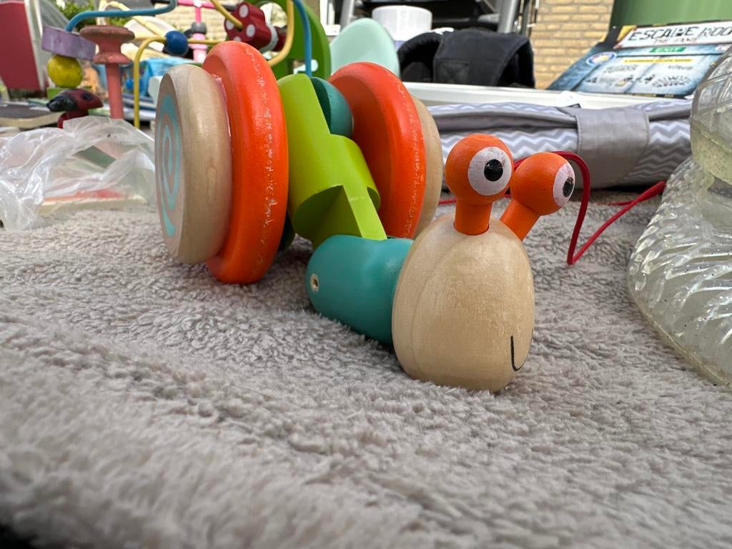 Houten rups trekfiguur - Kleurrijk en educatief speelgoed, Kinderen en Baby's, Speelgoed | Babyspeelgoed, Ophalen of Verzenden