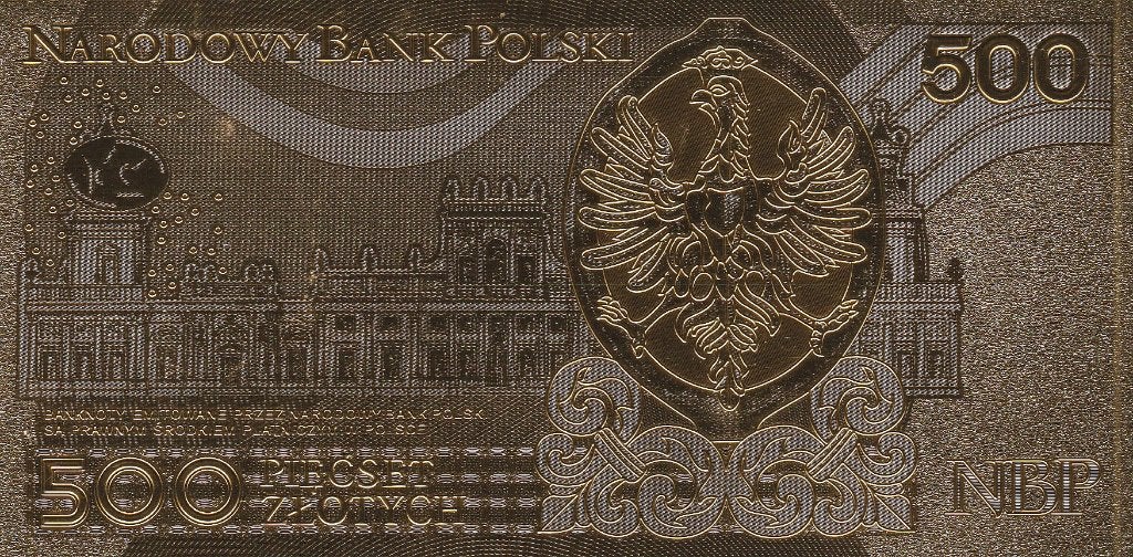 500 ZLOTYCH BANK POLSKI  GOUD KLEUR, Ophalen of Verzenden, Zo goed als nieuw