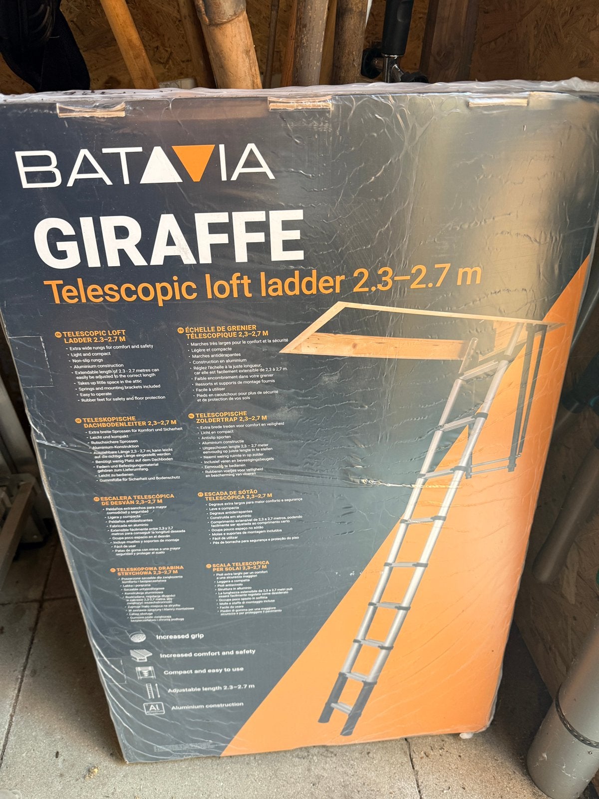 Batavia Telescopische zoldertrap 2.30 – 2.70m, Doe-het-zelf en Verbouw, Ophalen, Nieuw, 2 tot 4 meter