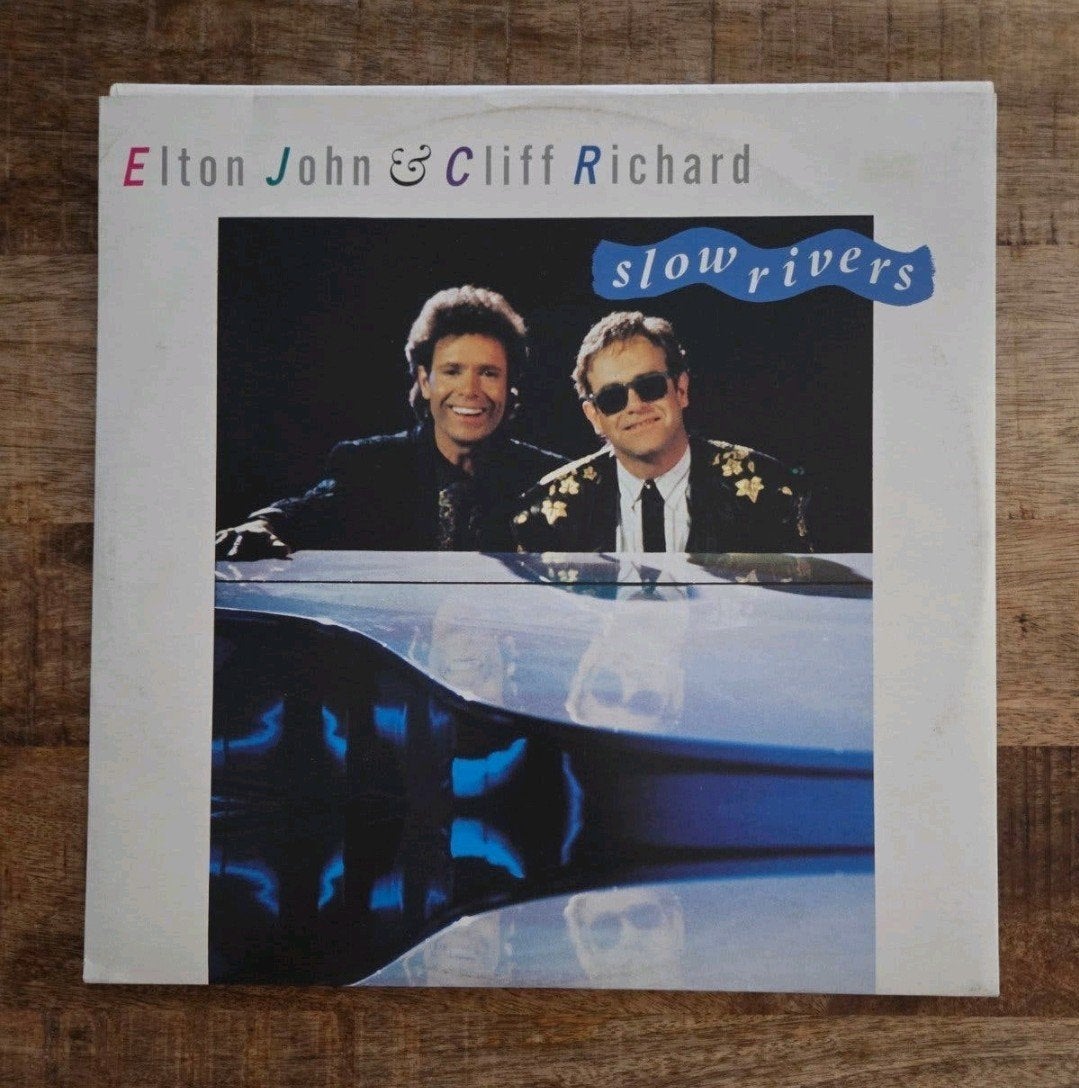 Lp maxi single elton john and cliff richard slow rivers, Cd's en Dvd's, Ophalen of Verzenden