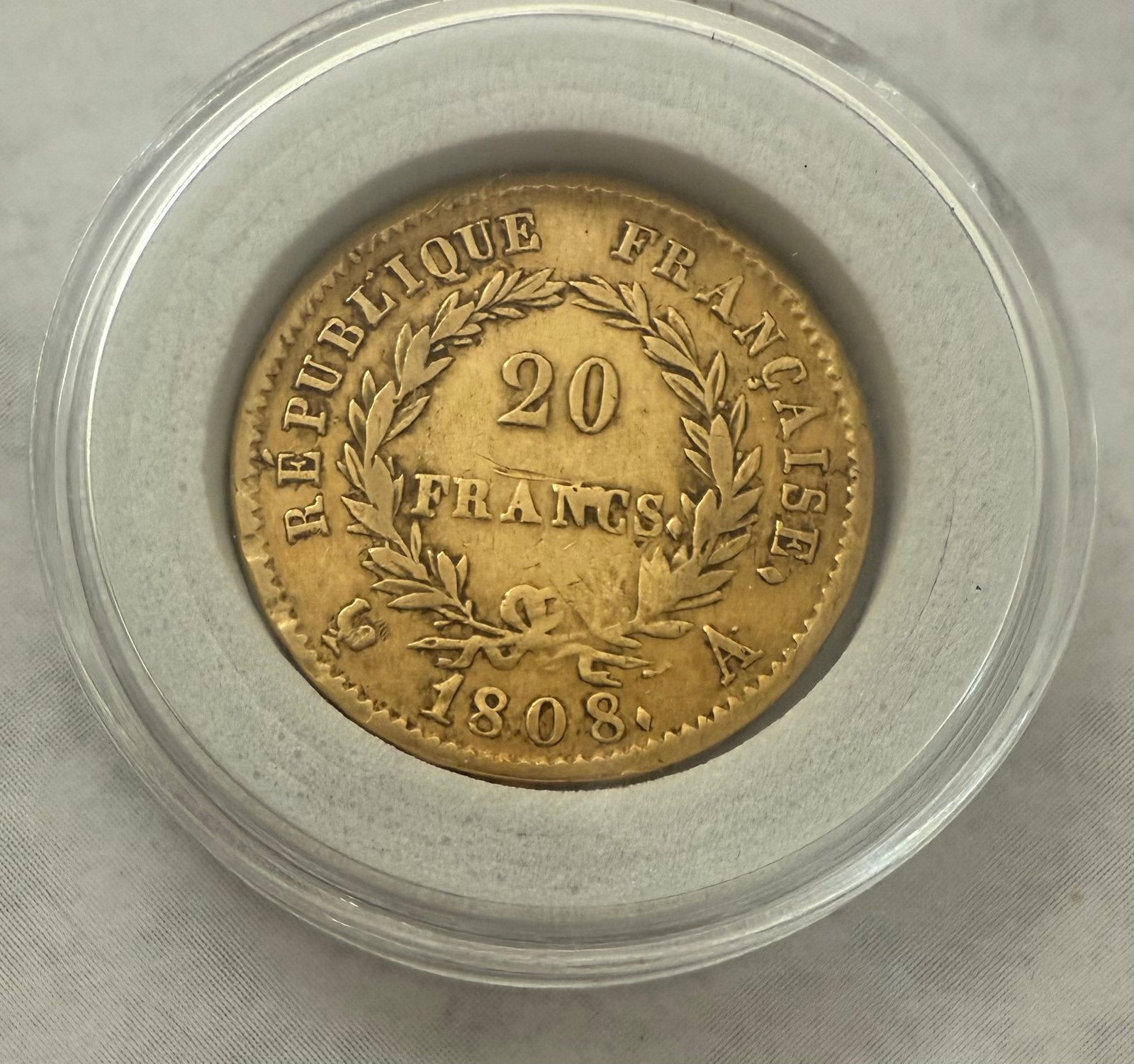 Franse Gouden 20 Francs 1808 – Napoleon I, Ophalen of Verzenden, Goud