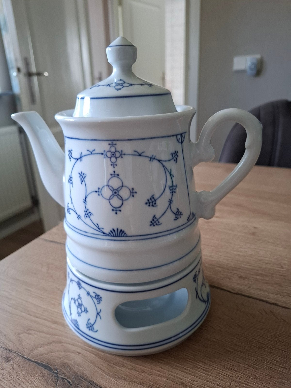 KAHLA Original Blau Saks Theepot met Warmhouder, Antiek en Kunst, Ophalen of Verzenden