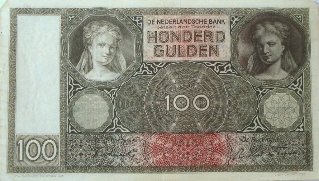 Nederland 100 gulden 1944 (PL97.d2.a) (HL078280), Ophalen of Verzenden, 100 gulden, Los biljet