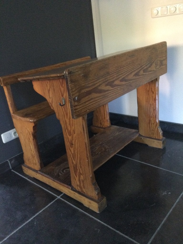 Oude houten bureau vintage, Ophalen, Opbergruimte, Gebruikt, Hout