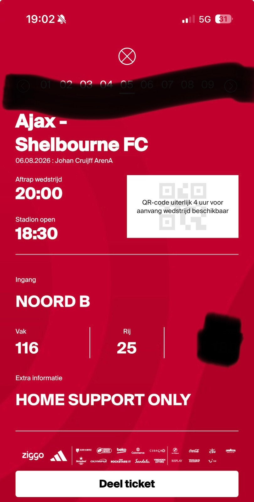 Ajax - Shelbourne | 2 kaarten, Tickets en Kaartjes, Losse kaart, Drie personen of meer, Augustus, Europa of Champions League