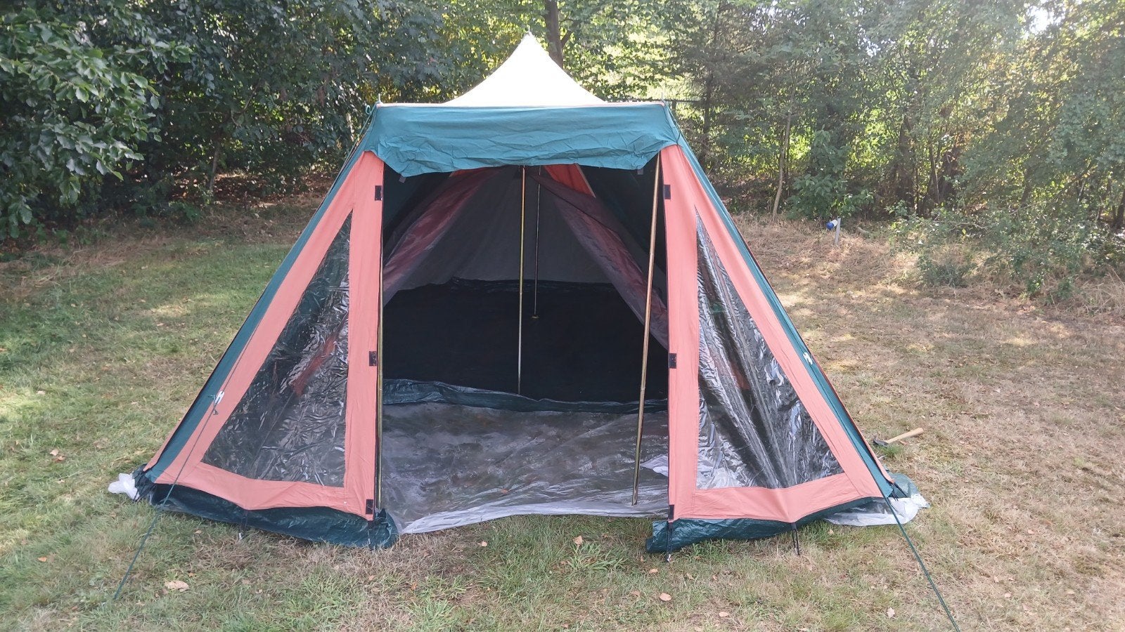 2-3 persoons katoenen tent met slaapcabine en voortent, Ophalen, Gebruikt, Tot en met 3