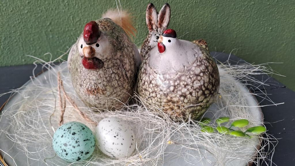 Paasdeco kip haas, Diversen, Pasen, Onbekend, Ophalen of Verzenden, Zo goed als nieuw, Onbekend