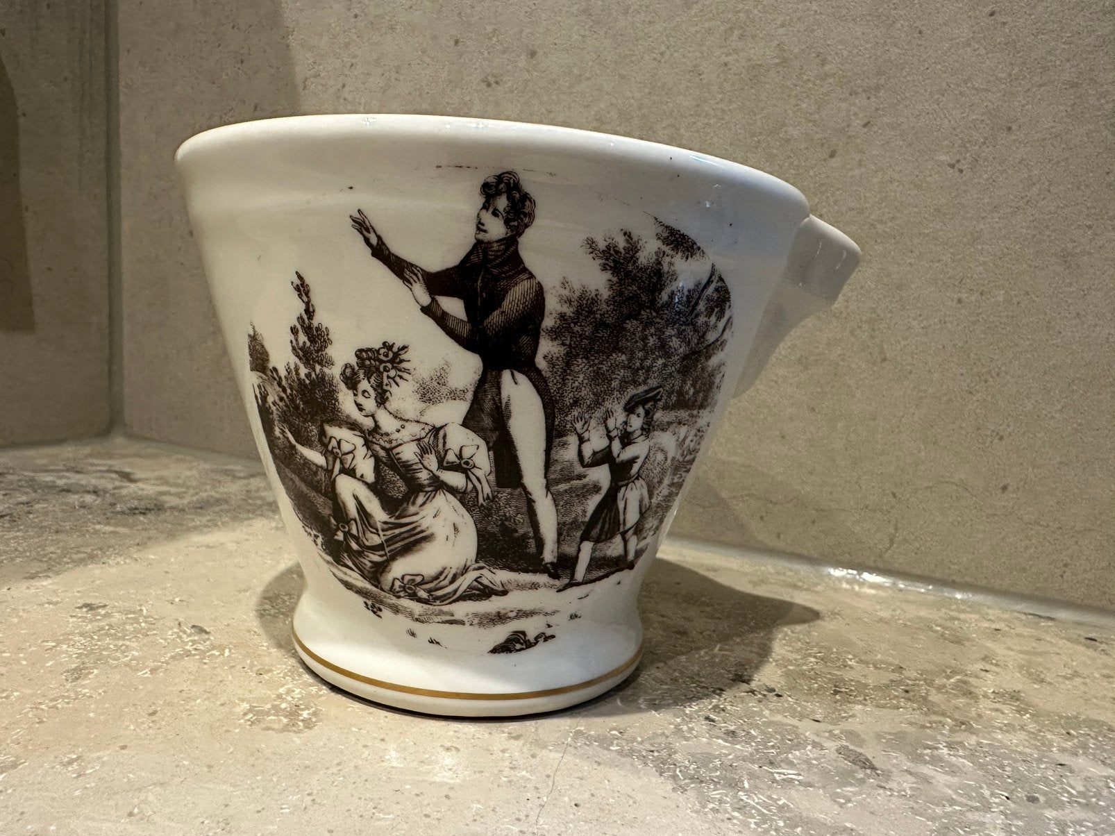 Antieke vijzelpot van porselein 1810-1830, Ophalen of Verzenden