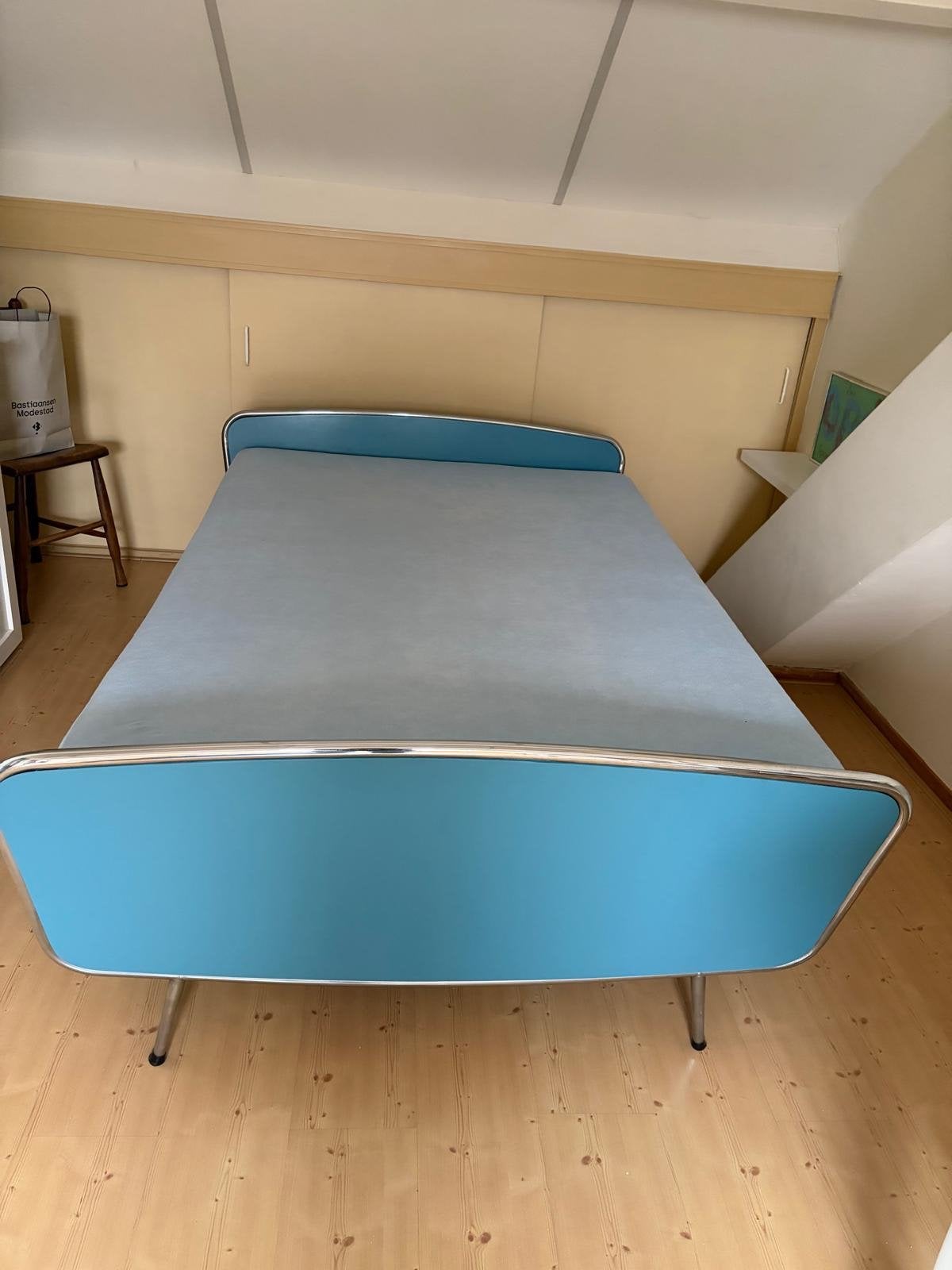 Vintage Twijfelaar. Blauw met Chroom Details, Ophalen, Gebruikt, Eenpersoons, Blauw