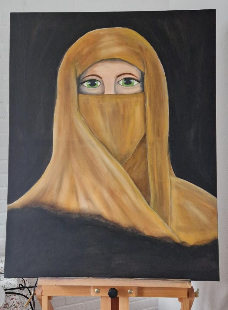 Figuratief acrylschilderij Arabische vrouw, Antiek en Kunst, Ophalen